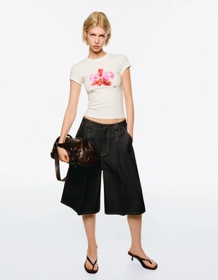 Pink | 2415/538/902 - Bershka Футболка с принтом