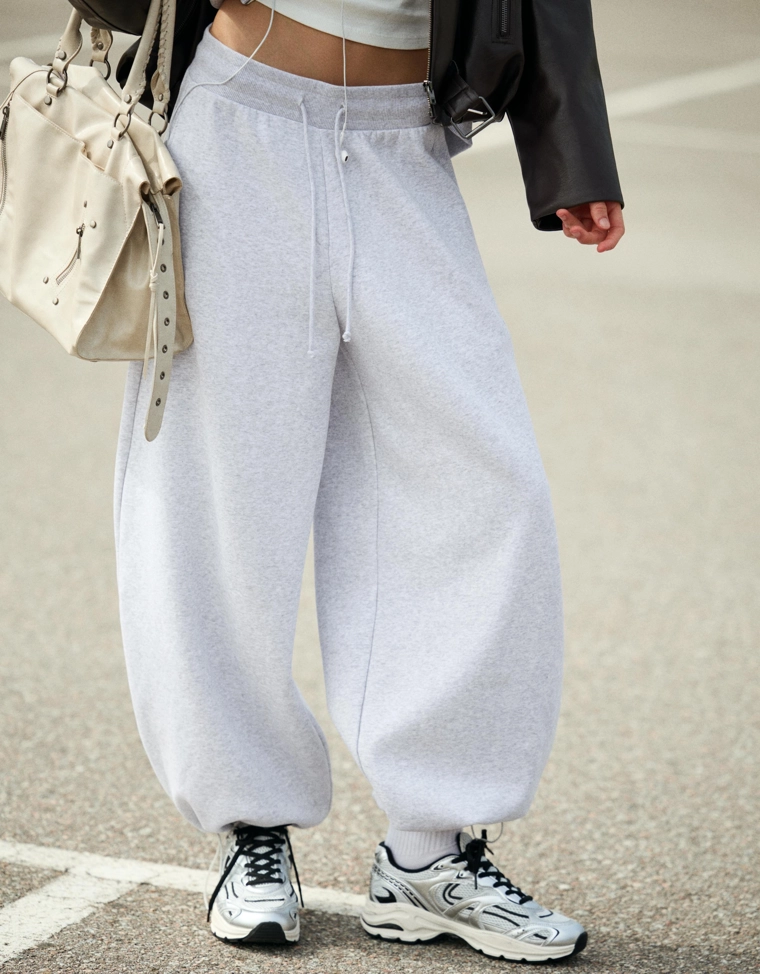 Брюки barrel из мягкой ткани с фиксаторами