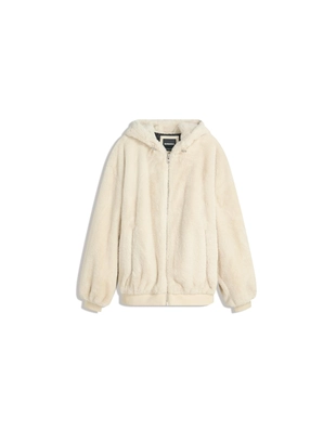 Куртка с капюшоном из искусственного меха- Заказать в России