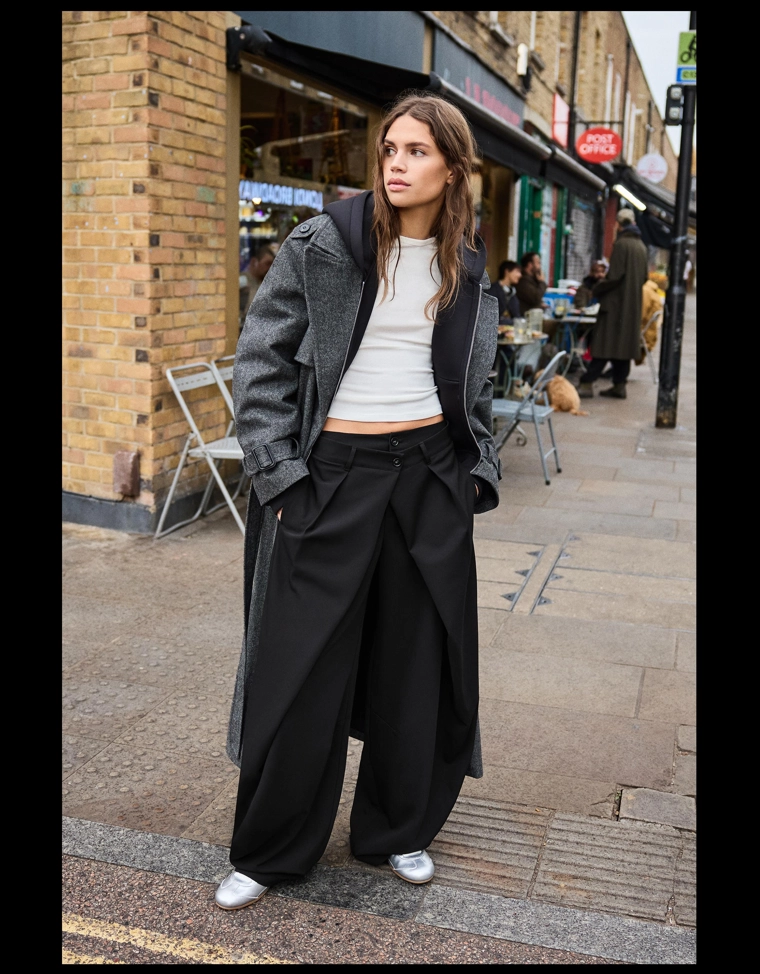 Брюки barrel со складками