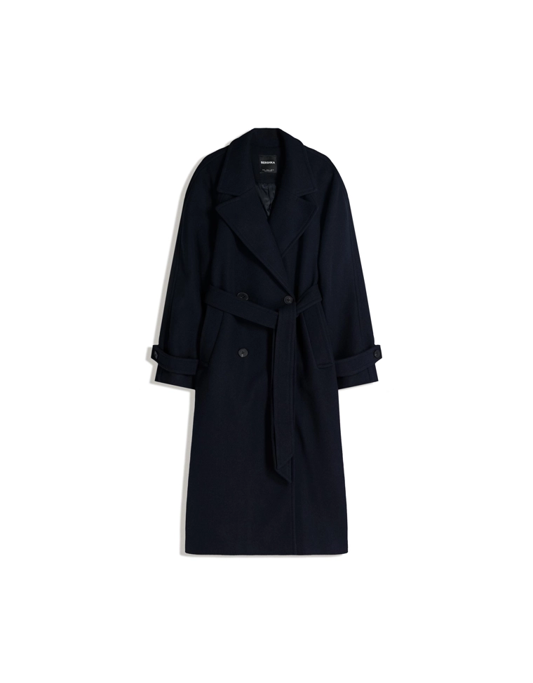 Тренч из мягкой ткани с поясом