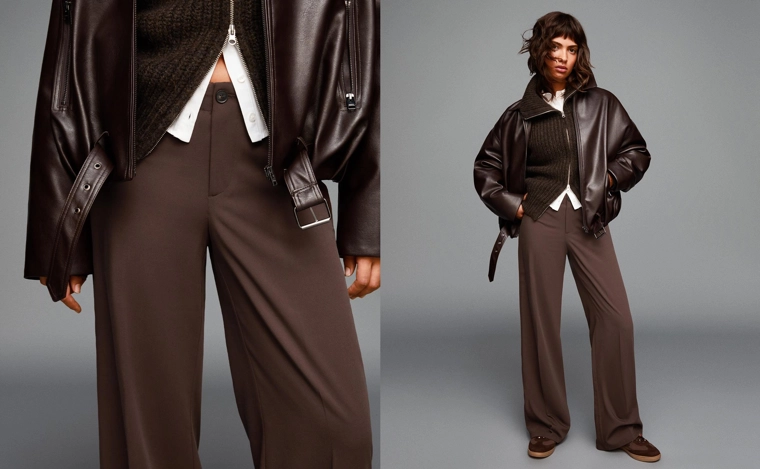 Брюки с широкими штанинами