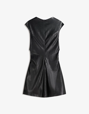Мини-платье из искусственной кожи- Заказать в России