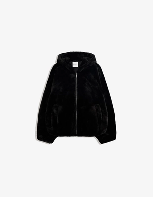 Куртка из искусственного меха с капюшоном- Заказать в России