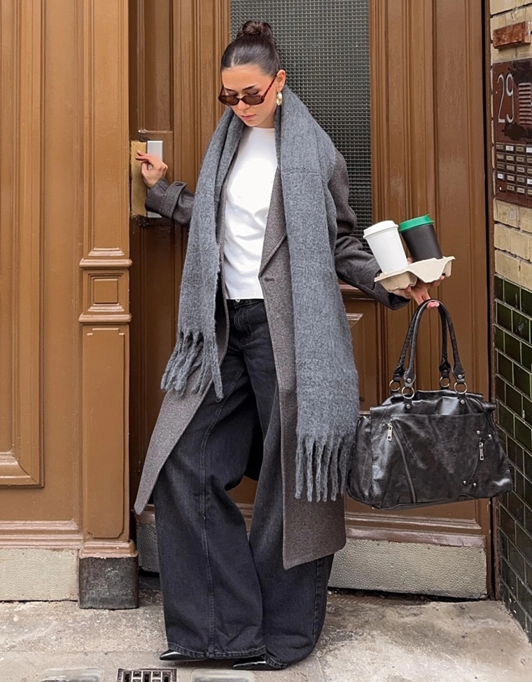 Однотонный шарф