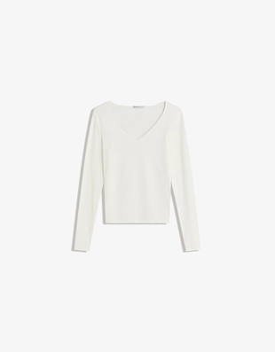 Футболка с длинными рукавами и V-образным вырезом- Заказать в России