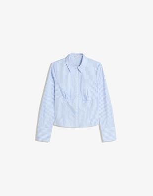 Приталенная рубашка с защипами- Заказать в России