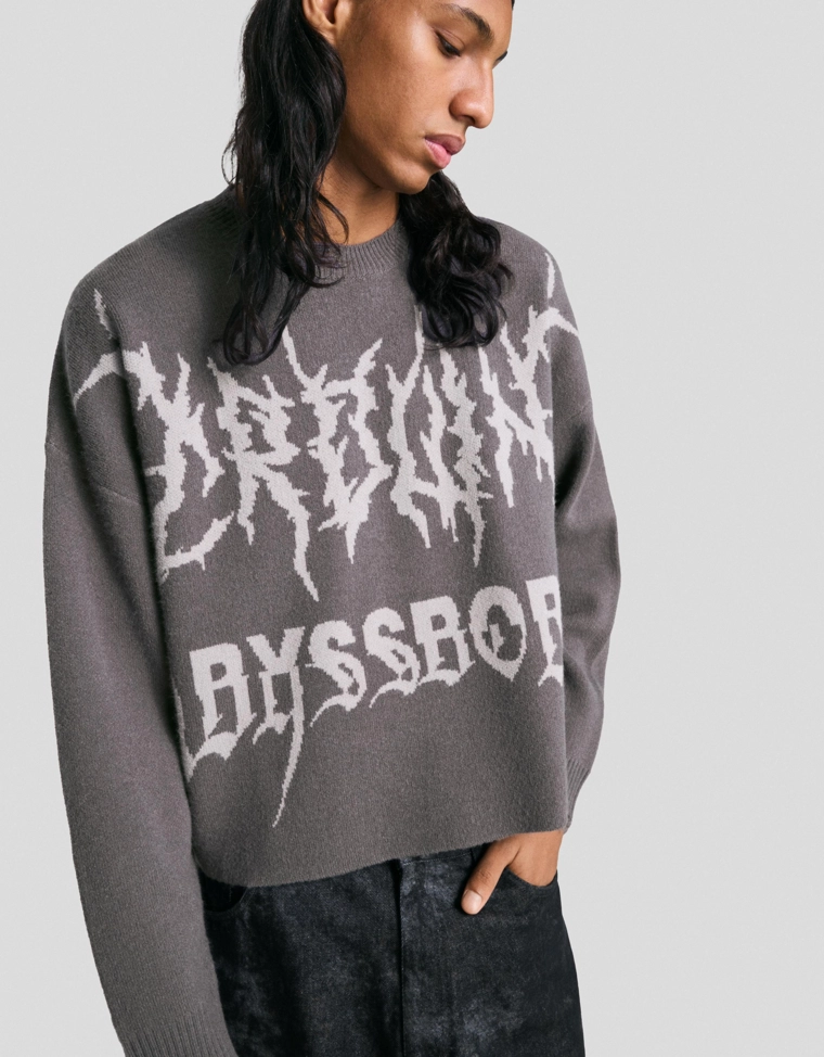 Укороченный жаккардовый свитер