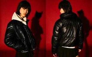 Пуховик из искусственной кожи- Заказать в России