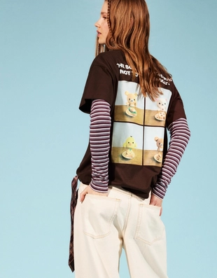 Футболка RILAKKUMA с короткими рукавами и принтом- Заказать в России