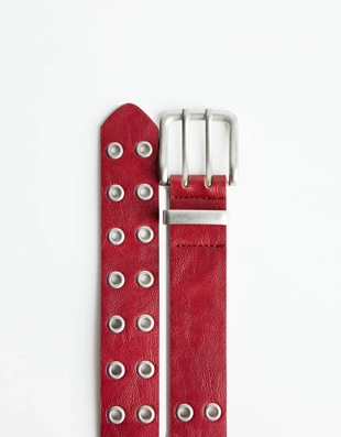 Ремень из искусственной кожи с заклепками- Заказать в России