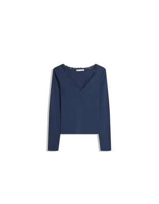 Лонгслив с кружевной отделкой- Заказать в России