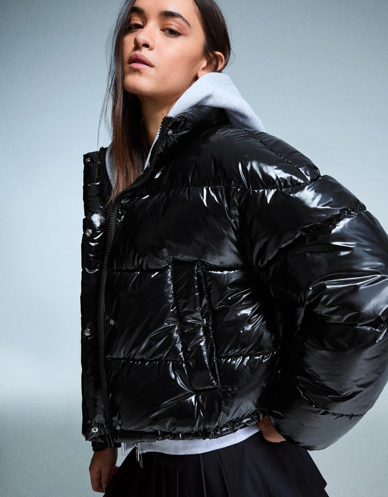 Дутая виниловая куртка