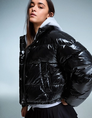 Дутая виниловая куртка- Заказать в России