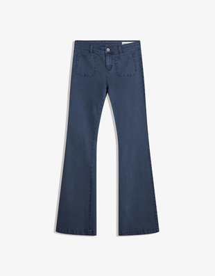 Расклешенные брюки с карманами с клапанами- Заказать в России