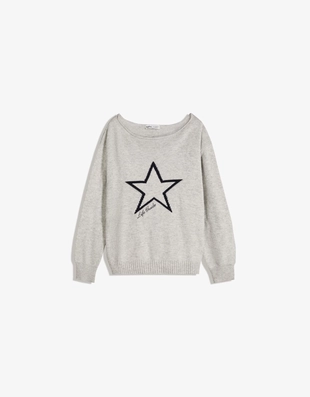 Свитер с вырезом «лодочка» и принтом- Заказать в России