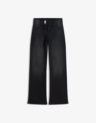 Джинсы клеш с вышивкой и карманами- Заказать в России