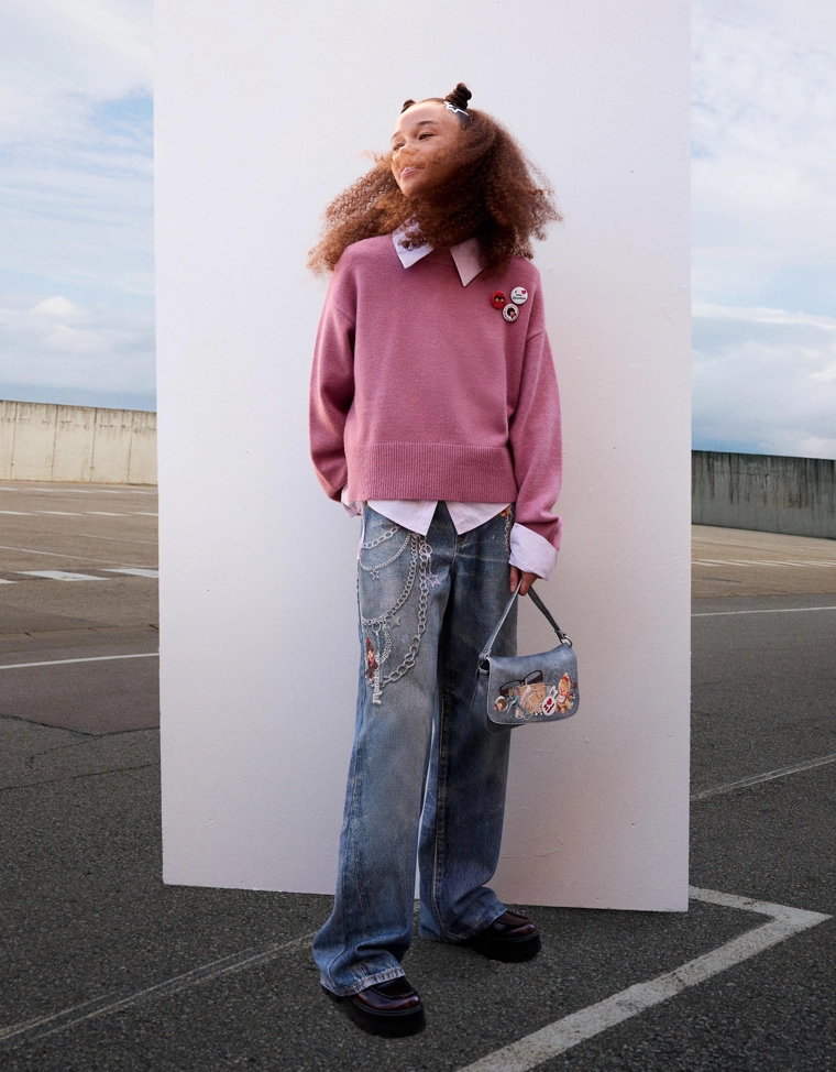 Джинсы Monchhichi свободного кроя с принтом