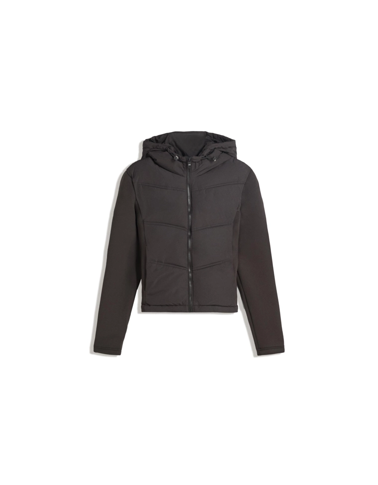 Комбинированная стеганая куртка из плотной синтетической ткани