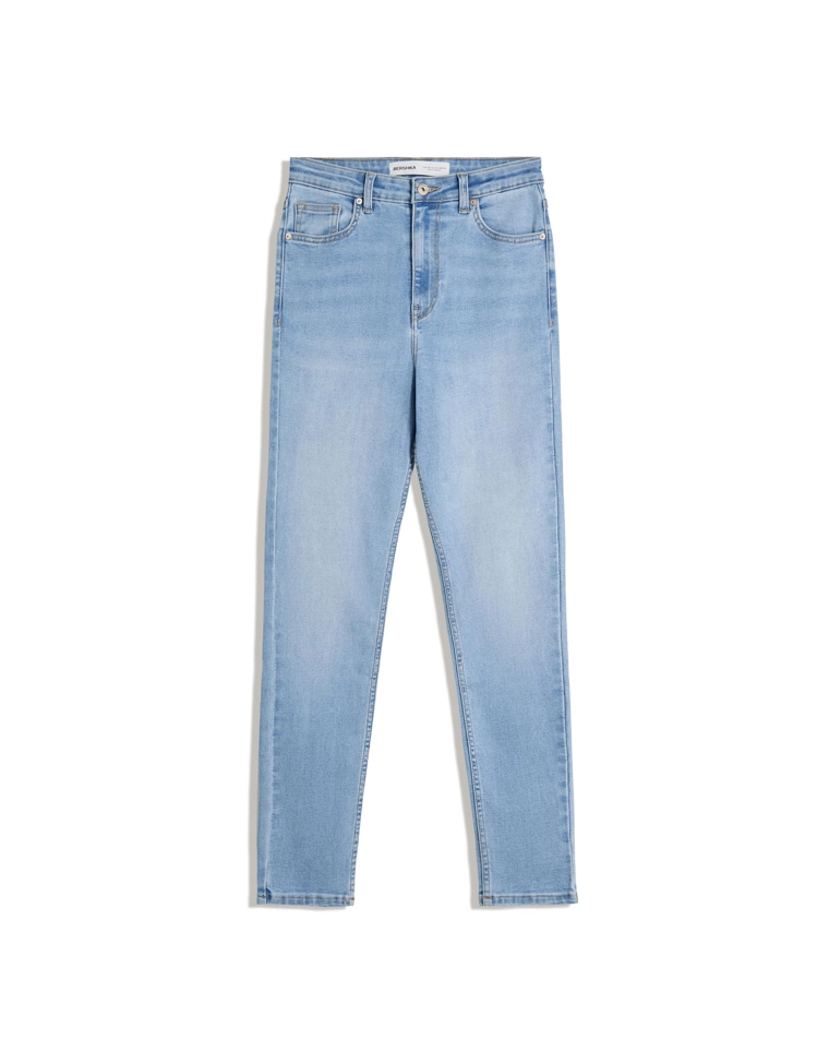 Джинсы скинни из мягкой ткани с высокой посадкой