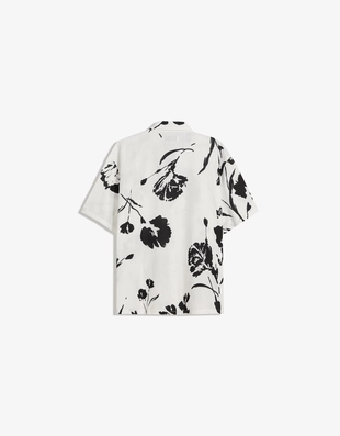 Рубашка в стиле рустик с короткими рукавами и принтом- Заказать в России