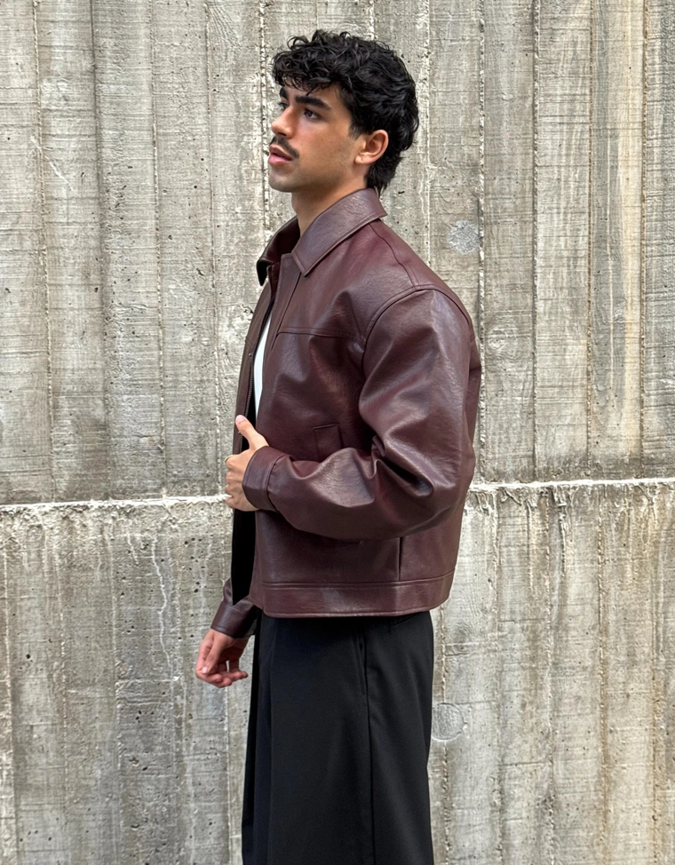 Куртка boxy из искусственной кожи