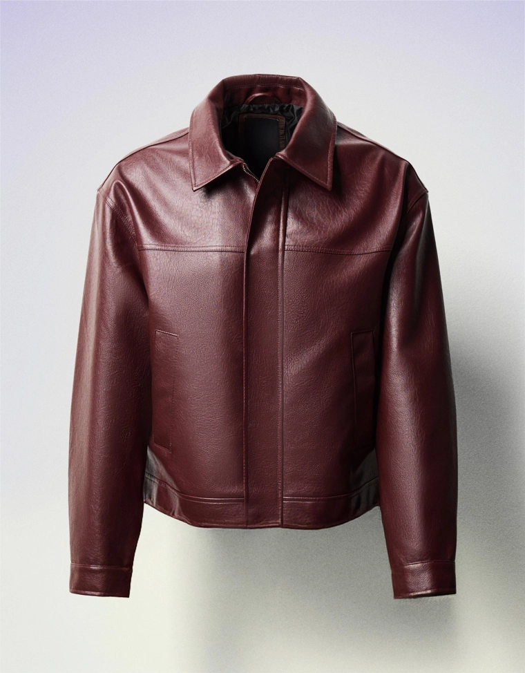 Куртка boxy из искусственной кожи