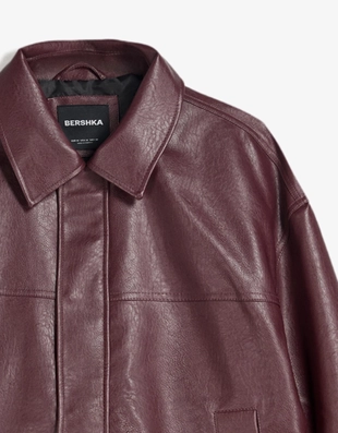 Куртка BOXY из искусственной кожи- Заказать в России