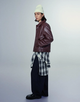 Куртка BOXY из искусственной кожи- Заказать в России