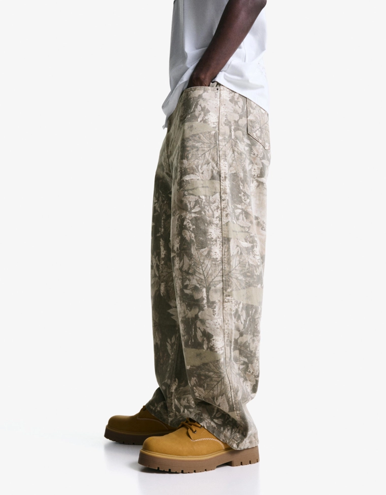 Брюки свободного кроя с принтом