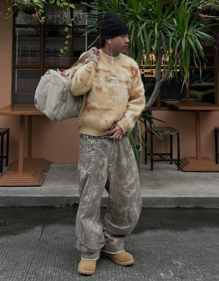 Брюки свободного кроя с принтом