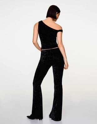 Расклешенные брюки из бархата- Заказать в России