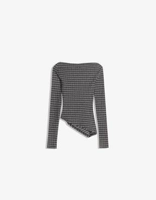 Футболка асимметричного кроя с длинными рукавами- Заказать в России