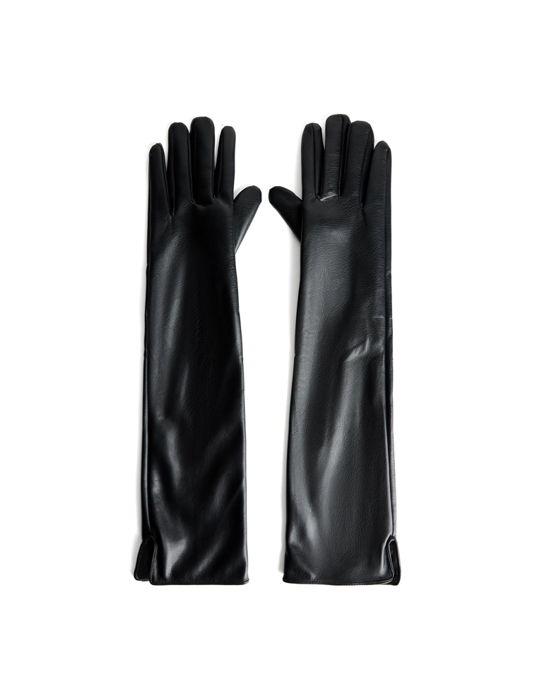 Длинные перчатки из искусственной кожи