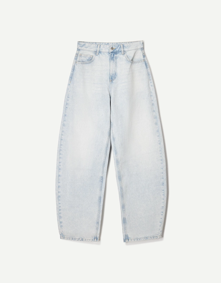 Джинсы barrel с широкими штанинами