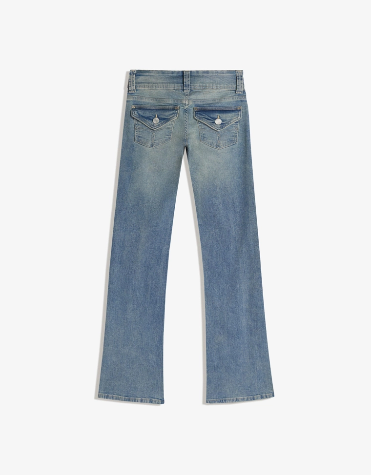 Джинсы bootcut с клапанами