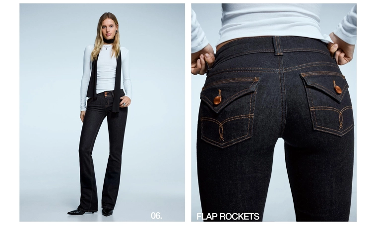 Джинсы bootcut с клапанами