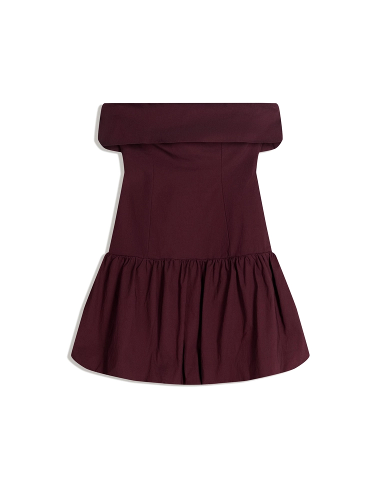 Платье-баллон мини с открытыми плечами