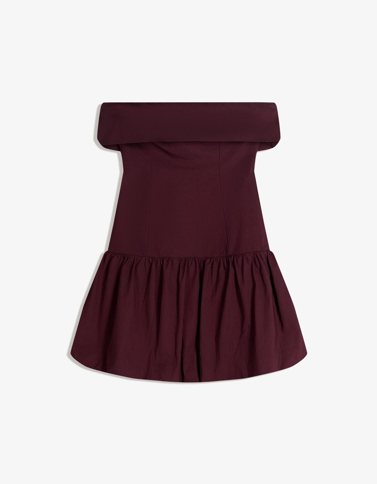 Платье-баллон мини с открытыми плечами