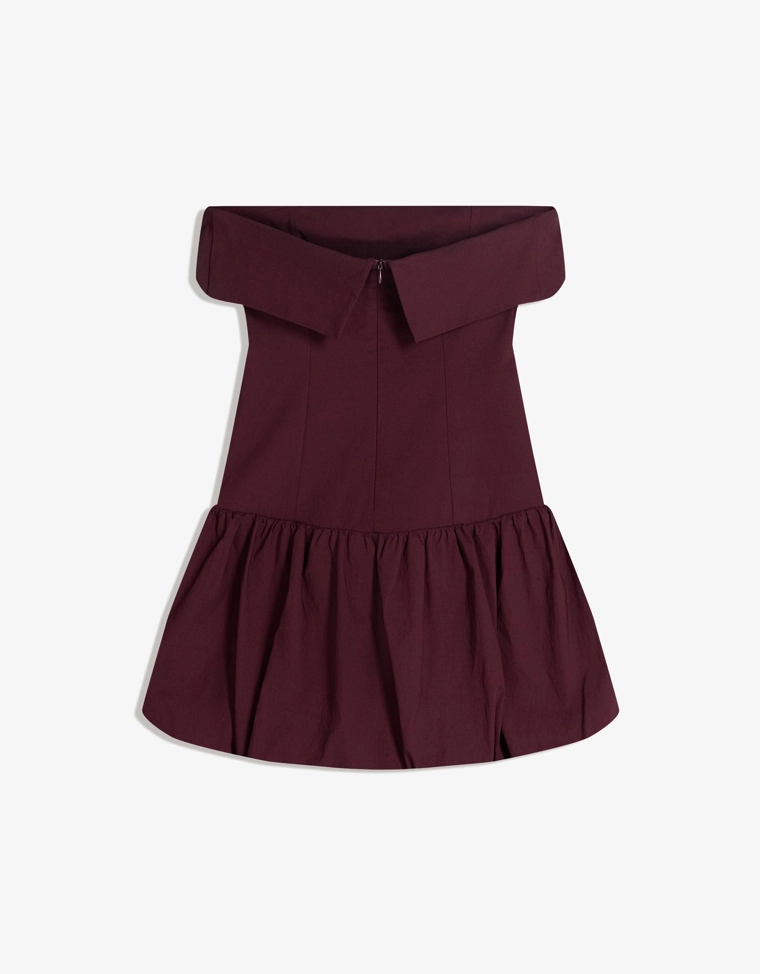 Платье-баллон мини с открытыми плечами