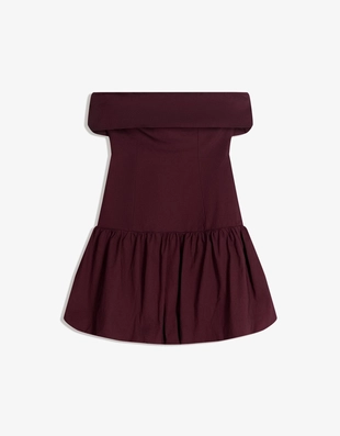 Платье-баллон мини с открытыми плечами- Заказать в России