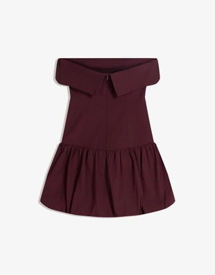 Платье-баллон мини с открытыми плечами- Заказать в России