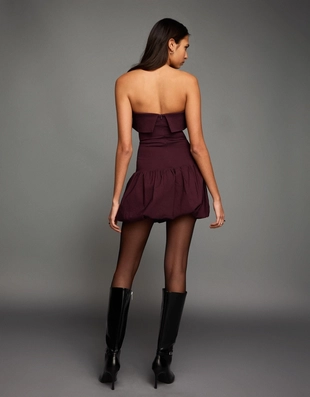 Платье-баллон мини с открытыми плечами- Заказать в России