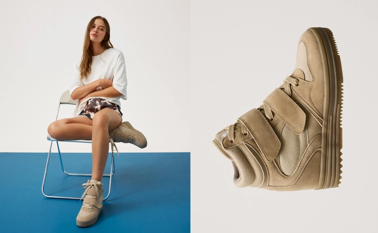 Высокие кроссовки на танкетке