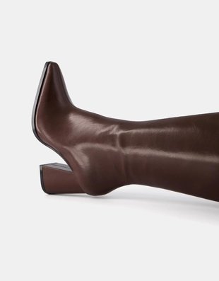 Сапоги на широком каблуке- Заказать в России