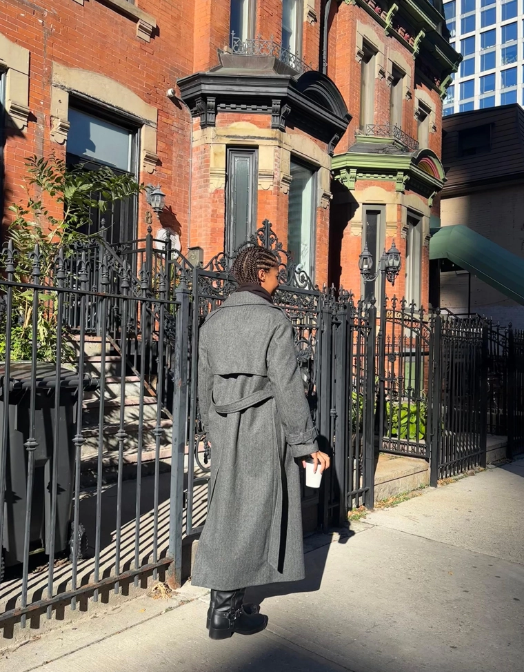 Тренч из шерсти оверсайз