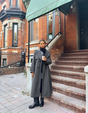 Тренч из шерсти оверсайз- Заказать в России