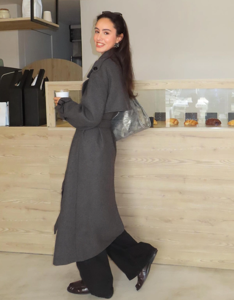 Тренч из шерсти оверсайз