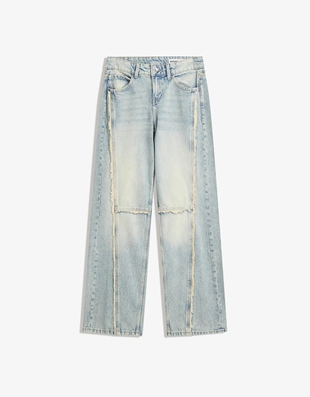 LOW WAIST BAGGY JEANS WITH FRINGING- Заказать в России