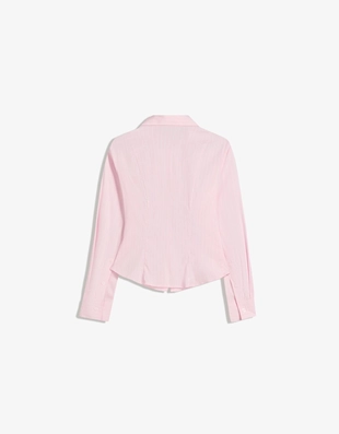 Рубашка приталенного кроя с разрезом- Заказать в России